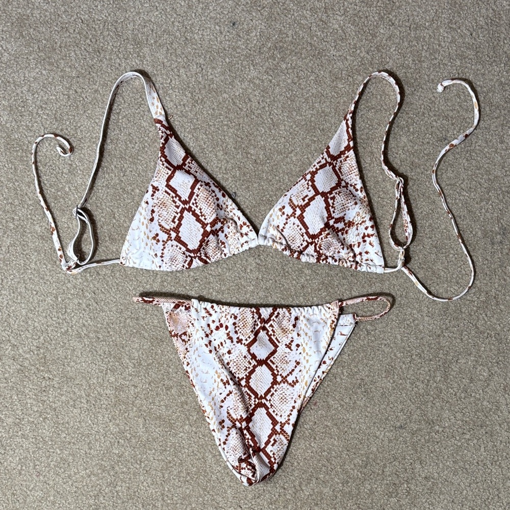 Snake Print Bikini Set and Matching Sarong